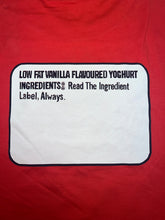 Load image into Gallery viewer, Ingredient Label Tee (Primary Red)
